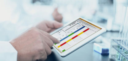 finger pointing to tablet - indexing chemical data wp header image